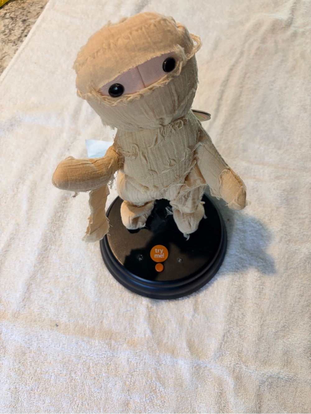Gemmy Plush Mummy Doll - Beige Bandage Design dances and lights blink